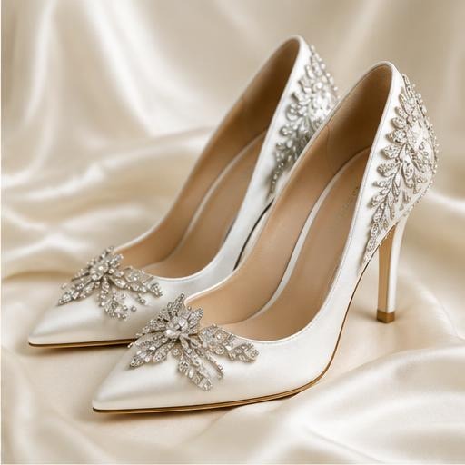 Embellished ivory bridal shoes