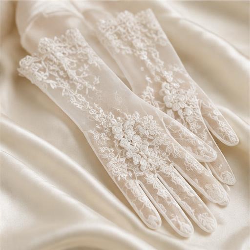 Lace bridal gloves