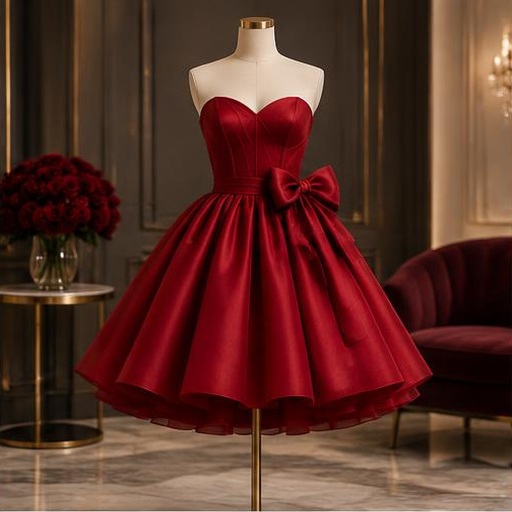 Red sparkling birthday cocktail dress