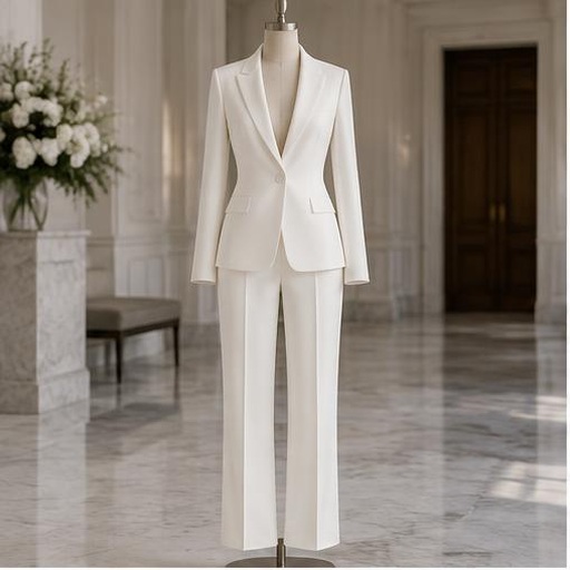 White trouser suit on a mannequin