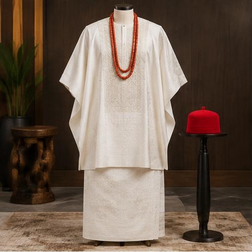 White Edo menswear on a mannequin