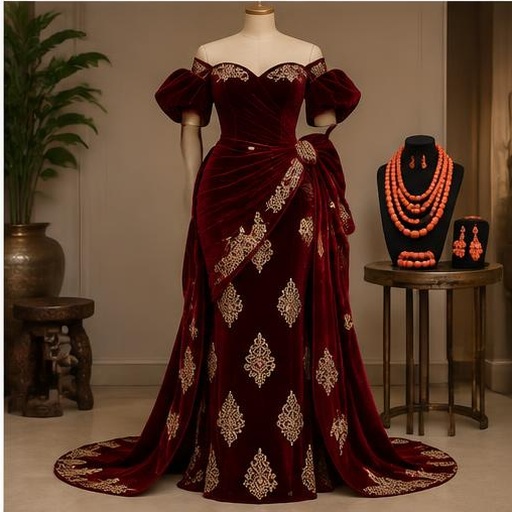 Velvet Edo dress on a mannequin
