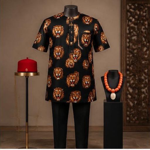 Black isi agu menswear on a mannequin