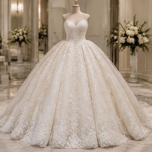 Sparkling ball gown on a mannequin